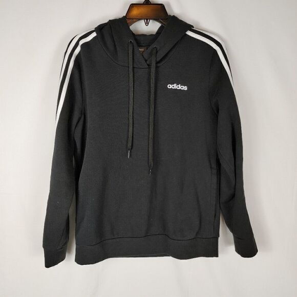 Adidas Size Medium Black And White Basic Hoodie 3 - Picture 1 of 5